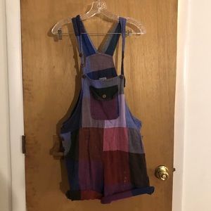 Multicolor Linen Shorteralls